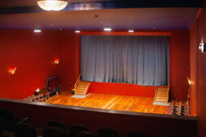 View of stage from mezzanine seating